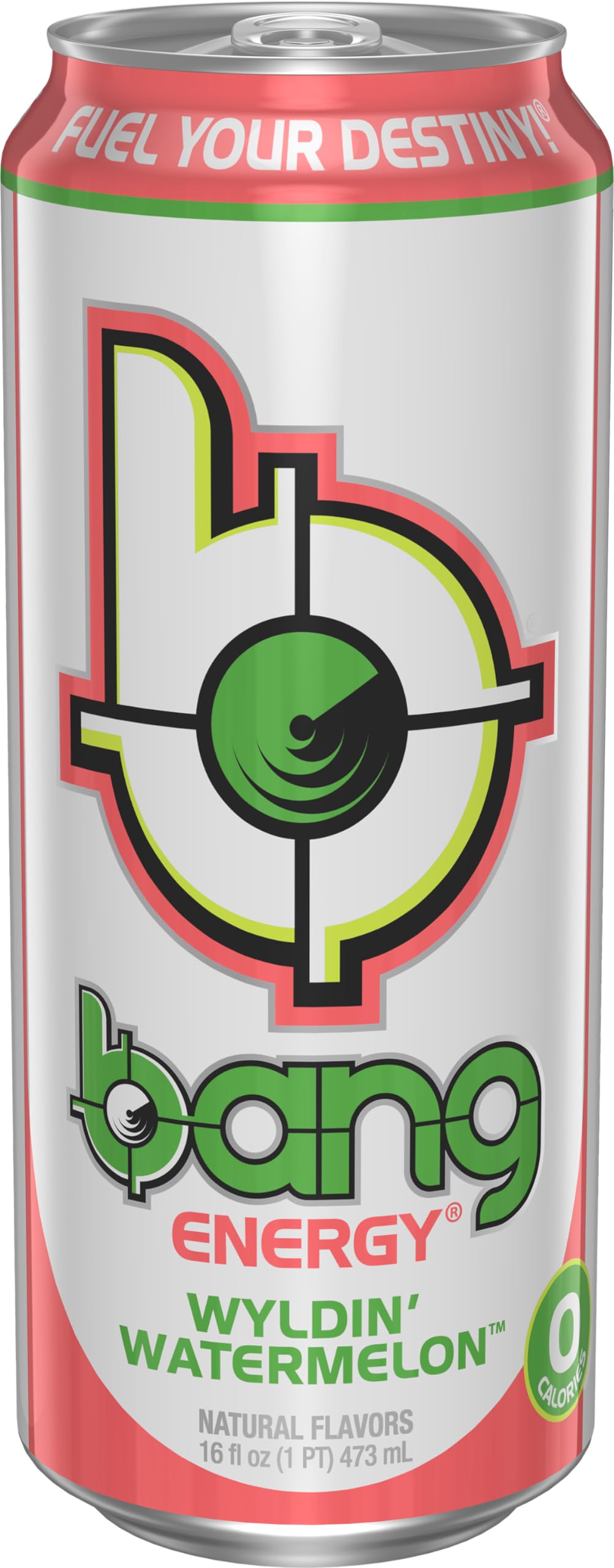 Bang Energy Wyldin’ Watermelon Sugar-Free Energy Drink, 16oz, Pack of 12 - Refreshing, Low-Calorie Boost for Active Lifestyles