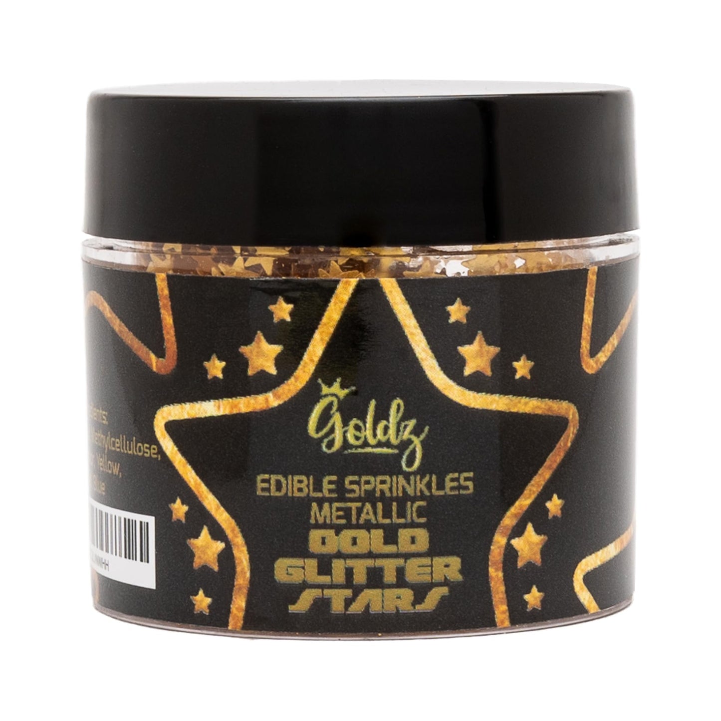 Goldz Edible Star Glitter – Metallic Gold Star Sprinkles for Cake Decorating, 5g, 0.1764 Ounce