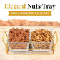 Nuts Gift Basket, Luxurious And Elegant 2 Sectional Premium Reusable Glass Tray, Perfect Holiday Food Gift Basket For Fathers Da