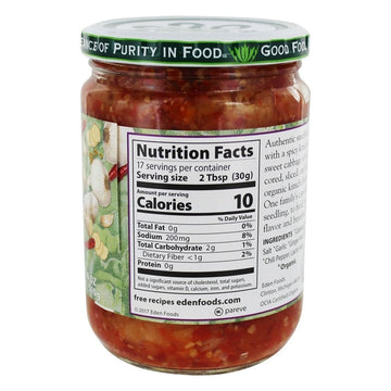 Eden Organic Sauerkraut, 18 oz Glass Jar, Kimchi, Fine Cut