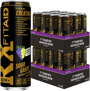 LIFEAID Recovery Blend with Creatine, FITAID RX, 12 Fl Oz, Pack of 24, Black