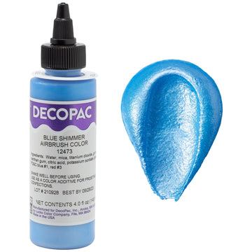 Blue Shimmer Premium Airbrush Color Cake Decorations - Food Coloring - Airbrush Color - 4 Fl Oz
