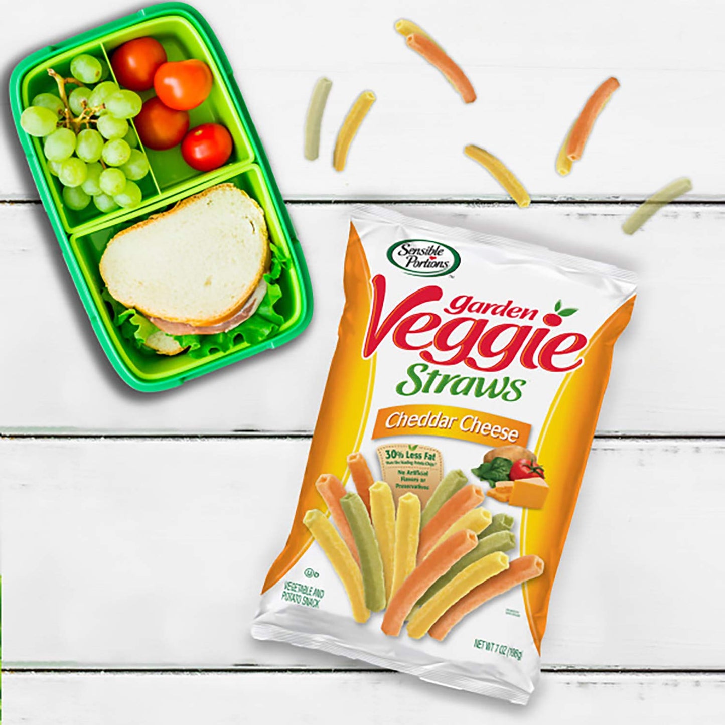 Sensible Portions Garden Veggie Straws, Cheddar Cheese, 7 Oz.