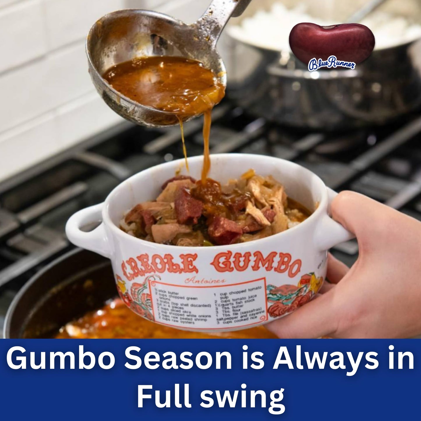 Blue Runner—Creole Chicken & Sausage Gumbo Base 25 Ounce (Pack Of 6)—A Rich, Flavorful & Authentic Creole Classic—Just Add Meat