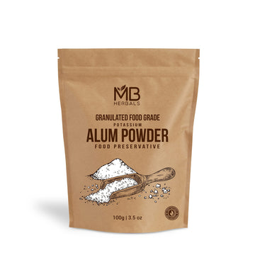 Mb Herbals Alum Powder 100 Gram (3.5 Oz) | Granulated Potassium Alum Powder | Purified Through Shodhan Process | Granulated Powd