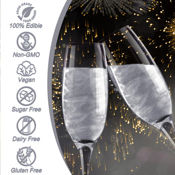 Edible Glitter - Silver Luster Dust Edible For Drinks Cakes, Food Grade Cake Decorating Shimmering Glitter, Sprinkle Powder For
