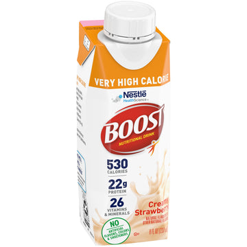 Boost Very High Calorie Nutritional Drink, No Artificial Colors or Sweeteners (Strawberry, 8 Fl Oz (Pack of 24))