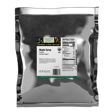 Frontier Co-op Maple Syrup Granules, Certified Organic, Kosher | 1 lb. Bulk Bag