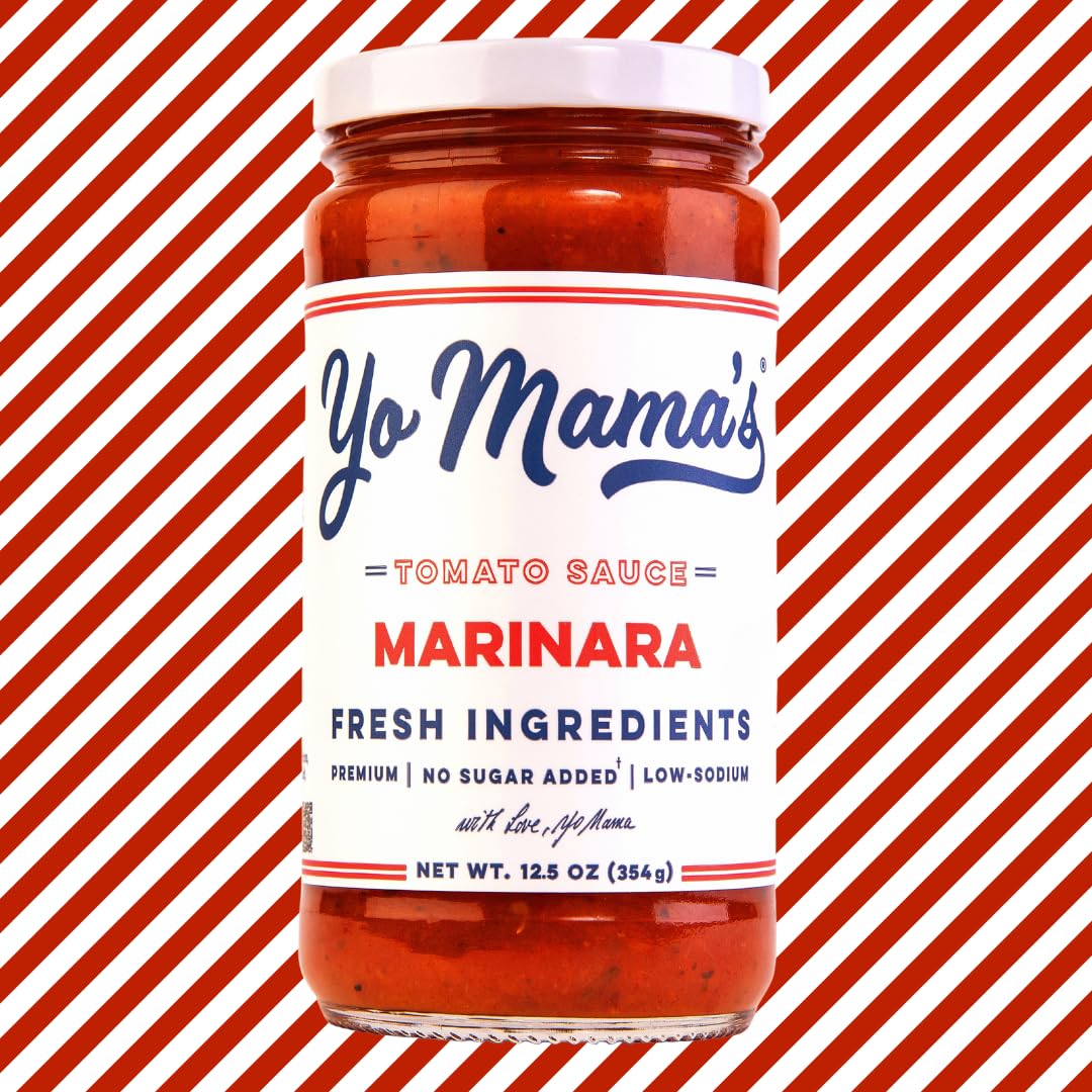 Yo Mamas Keto Marinara Pasta Sauce - Low Carb, No Sugar Added - 3 Pack of 12.5 Ounce Jars - Gluten Free, Paleo Friendly