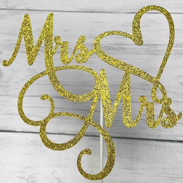 Jieein Mrs And Mrs Cake Topper-Wedding And Anniversary Cake Topper, Gay And Lesbian, Lgbt Marriage Union, Love Is Love, Double S