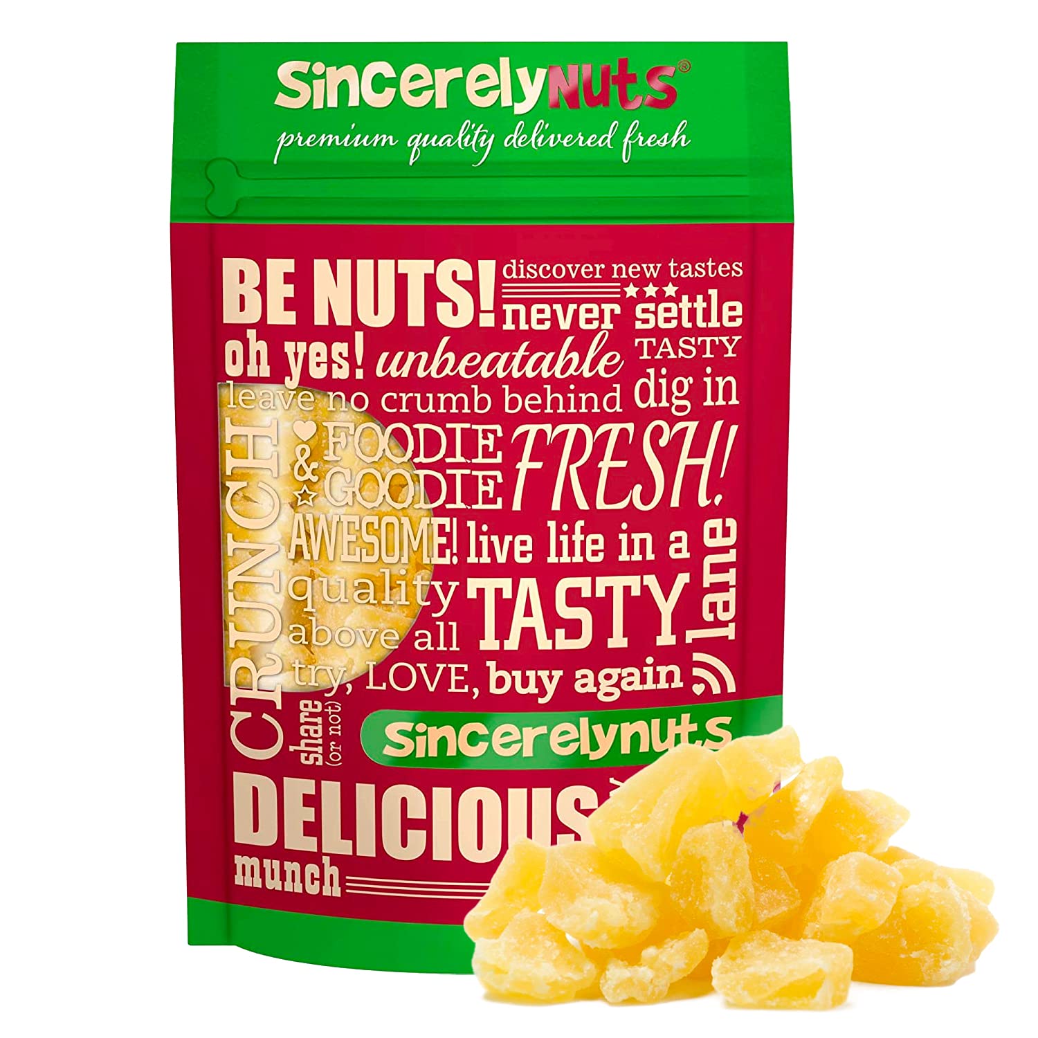 Sincerely Nuts Dried Pineapple Chunks | Healthy Snack | Vegan, Gluten Free | 2 LB Bag