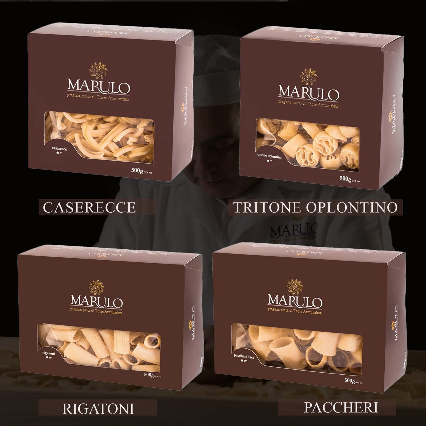 8 Pack, Artisan Italian Gourmet Homemade Pasta Gift Basket Box Set, Gourmet Bronze Cut Pasta Set, Luxury Gold Line Box, (Tagliat