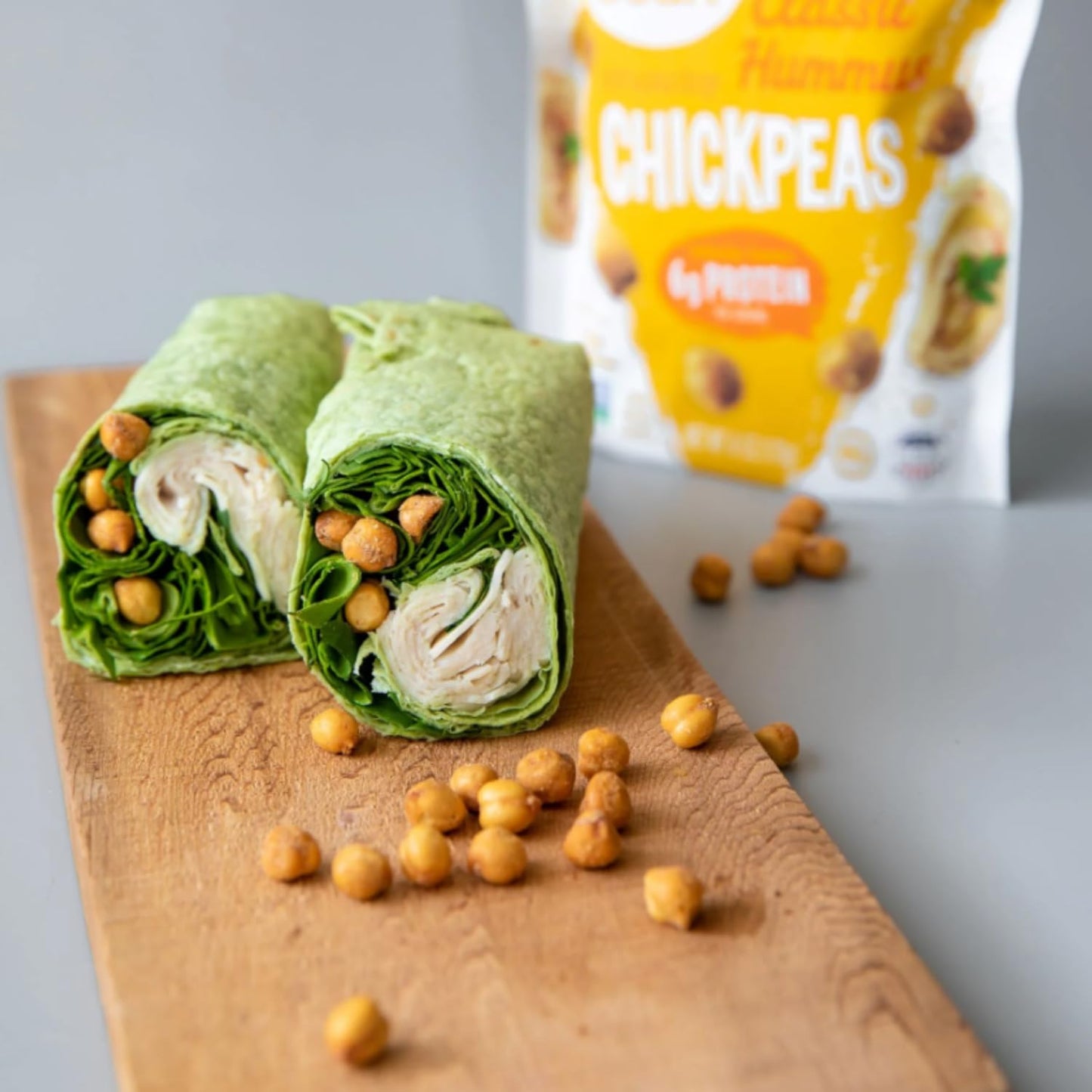 The Good Bean Crunchy Chickpeas - Classic Hummus - (6 Pack) 6 Oz Resealable Bag - Roasted Chickpea Beans - Vegan Snack With Good