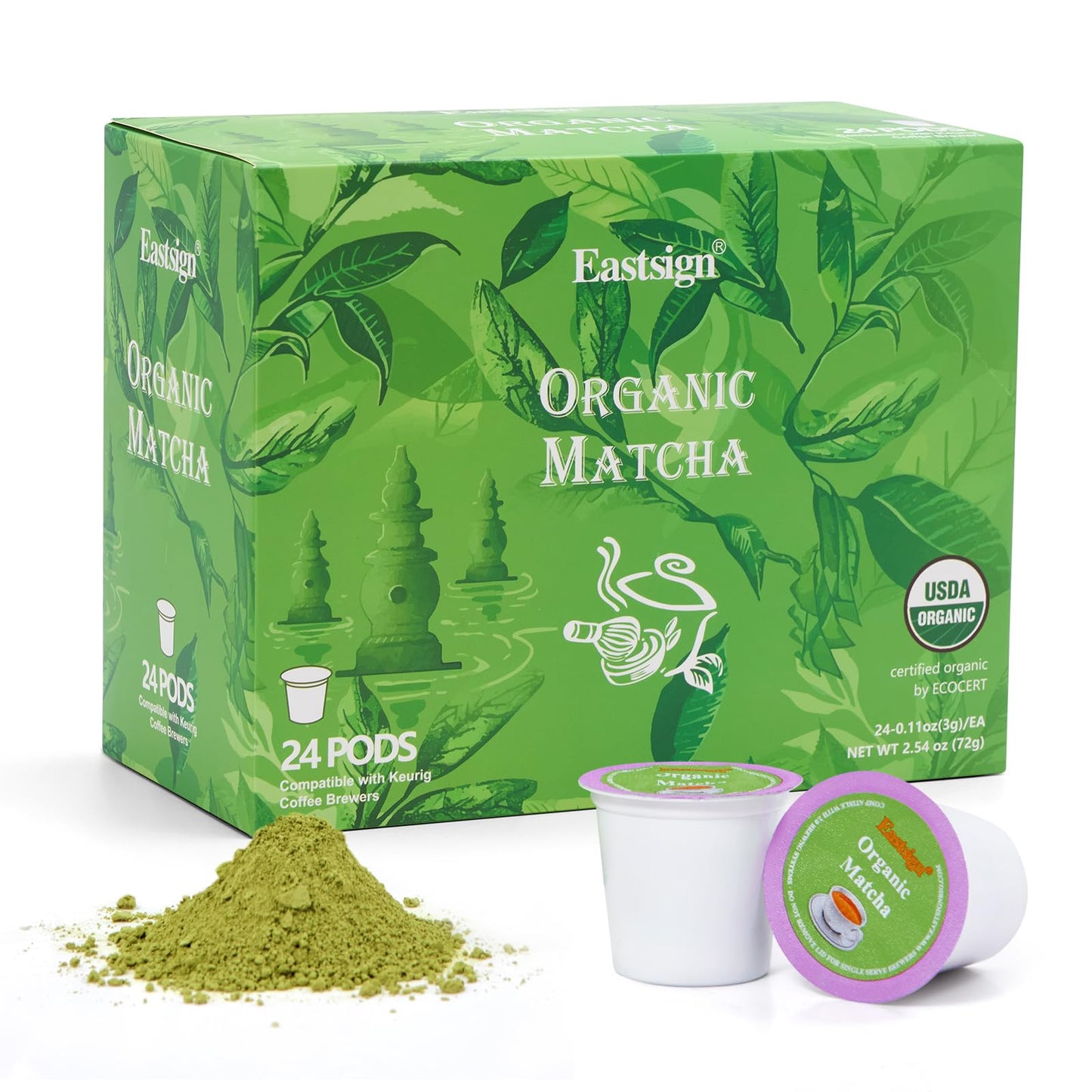 Eastsign Matcha Green Tea K Cups For Keurig  Matcha Tea Of 24-Count Pack  Matcha Latte  Matcha Keurig Pod For Keurig  Matcha Tea K Cups  Gifts For Festival