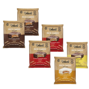 Deluxe & Bla Bla Delicious Crispy Rice Cake Sandwichs Mix (Alfajor) Kosher Certified Dairy, Gluten Free, Healthy Snacks, Low Cal