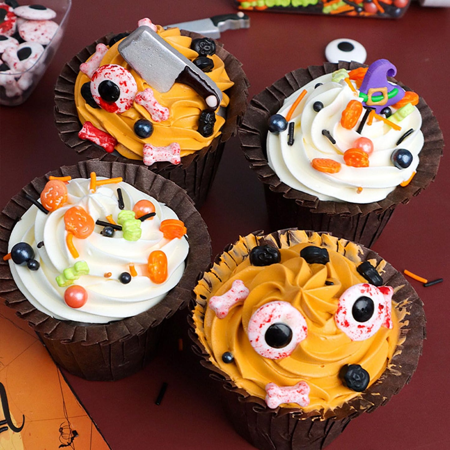 Halloween Sprinkles Edible Candy Eyeballs for Cake Decorating  3 Sizes Bloody Candy Eyes Sprinkles for Cookies  Baking  Cupcake Toppings