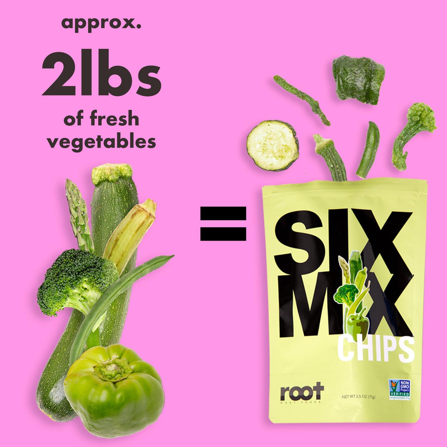 Root Foods SixMix Chips, Natural Veggie Snack, Non-GMO Vegetable Crisps, Good for Adults, Kids, Vegan, Gluten Free, Halal (SixMi