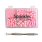Kasvan Pink Mix Sugar Sprinkles - Edible Candy Pearls With 4-Claw Sprinkle Pen,118G/4.16 Oz, Gift Box Pack, Baking Cake Decorations, Ice Cream Toppings And Cookie Decorating (Pink)