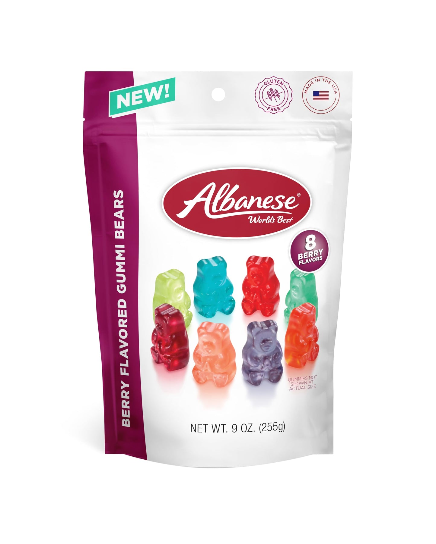 Albanese World'S Best Berry Flavored Gummi Bears, 9Oz Bags Of Candy, Individually Wrapped Pack Of 6