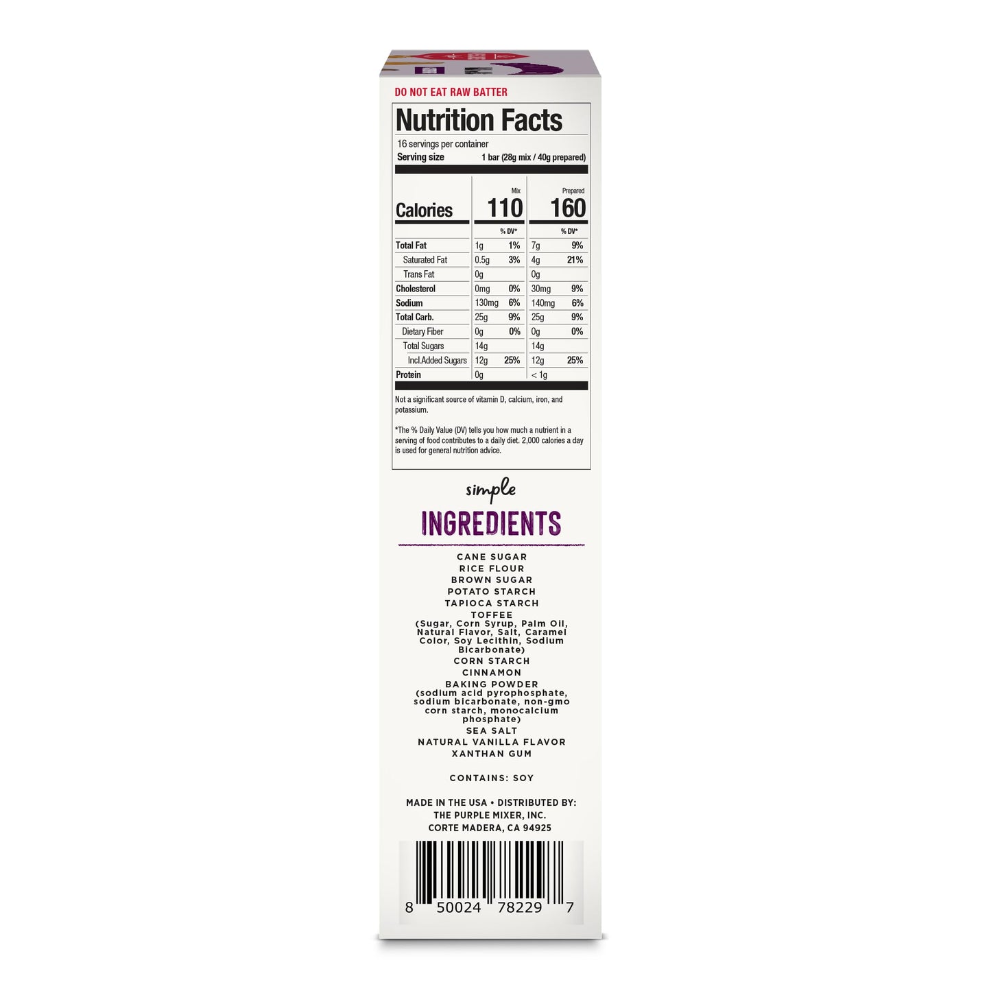 Miss Jones Gluten Free Snickerdoodle Toffee Blondie Bar Kit, 16 oz, Pack of 1