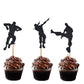 36 Pcs Glitter Black Video Game Cupcake Toppers Dance Cupcake Toppers For Gaming Themed Birthday Cake Decoration Party Supplies