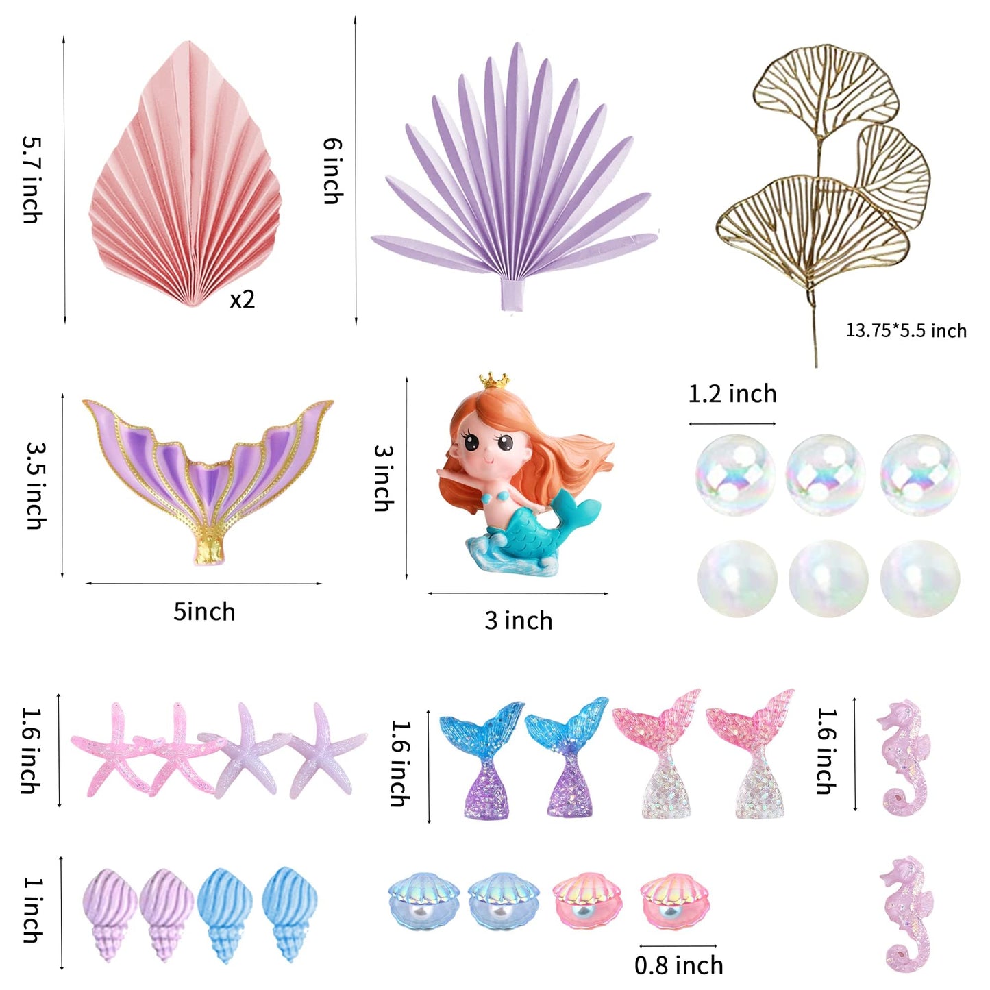 Rasslisa Mermaid Cake Toppers Under The Sea Mermaid Tail Cake Decorations For Birthday Baby Shower Party Supplies