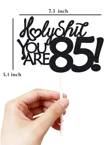 Happy 85Th Birthday Cake Topper 85 Birthday Cake Toppers-Black Glitter, Funny 85Th Cake Topper For Men For Women, 85Th Birthday