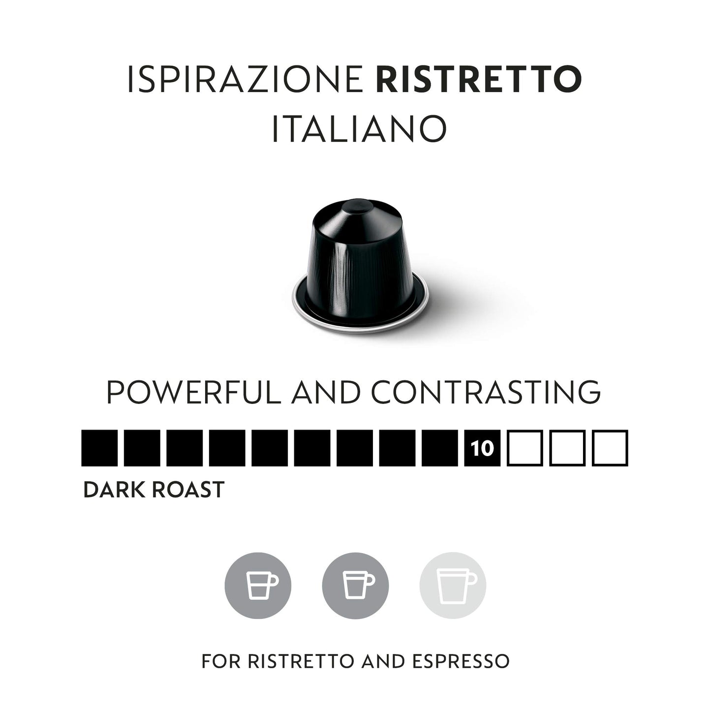 Nespresso Ristretto Intenso Dark Roast Coffee Pods, 50 Count, Original Line