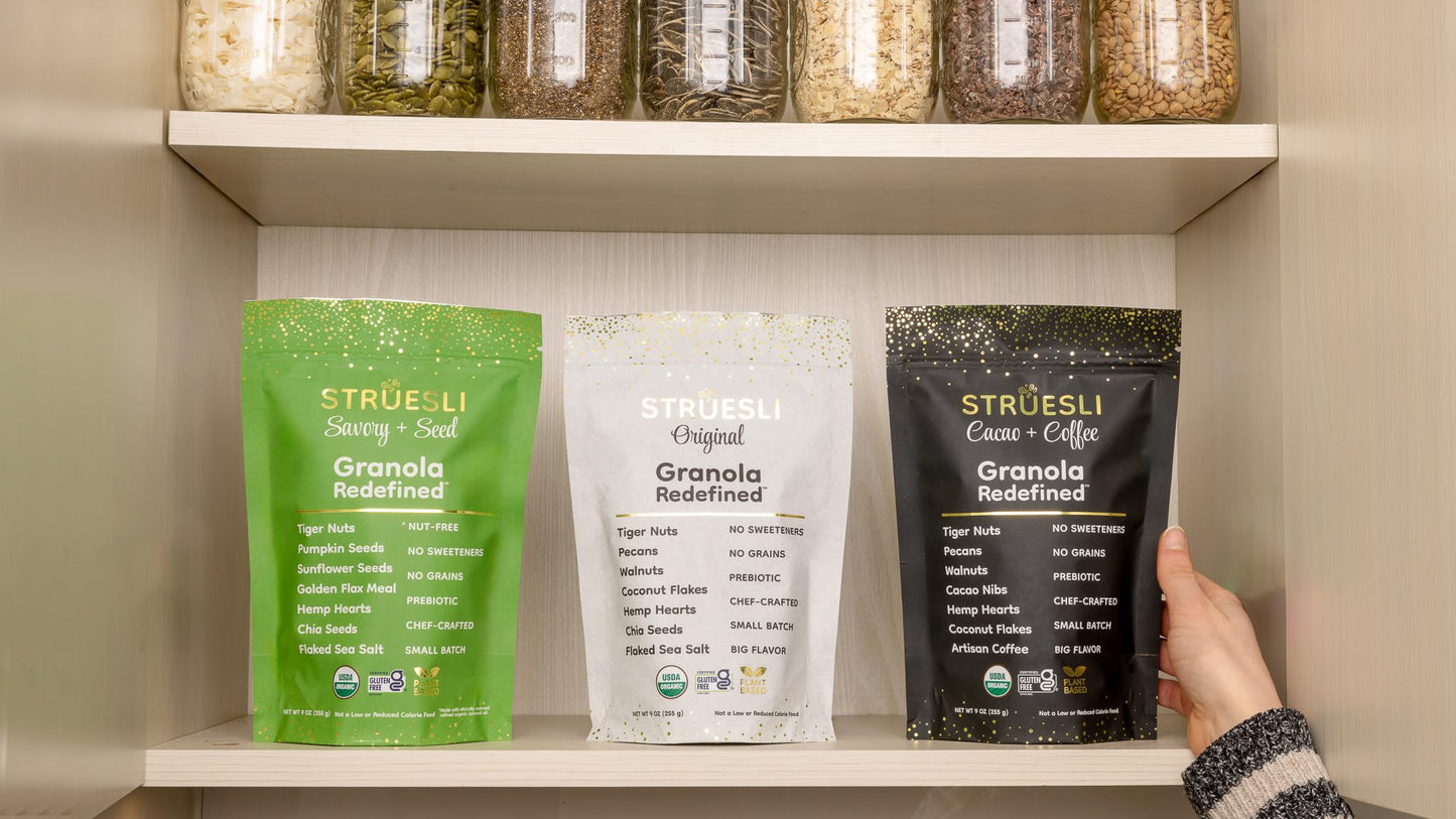 Struesli - Organic Granola Redefined | No Sweeteners | No Grains | Keto Friendly | Paleo Friendly (Variety)