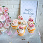40 Pack Edible Flower Cupcake Toppers Spring Bridal Engagement Baby Shower Birthday Party Cupcake Picks Anniversary Party Decora