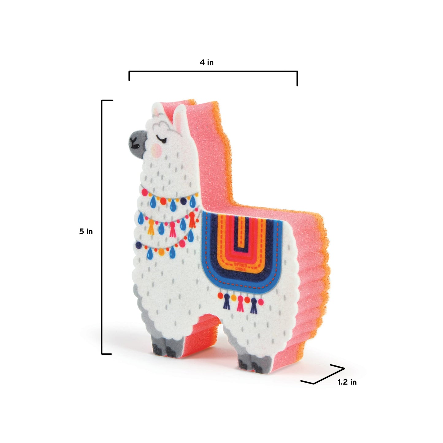 Genuine Fred, Spit Shine, Llama Kitchen Sponge, Multicolor