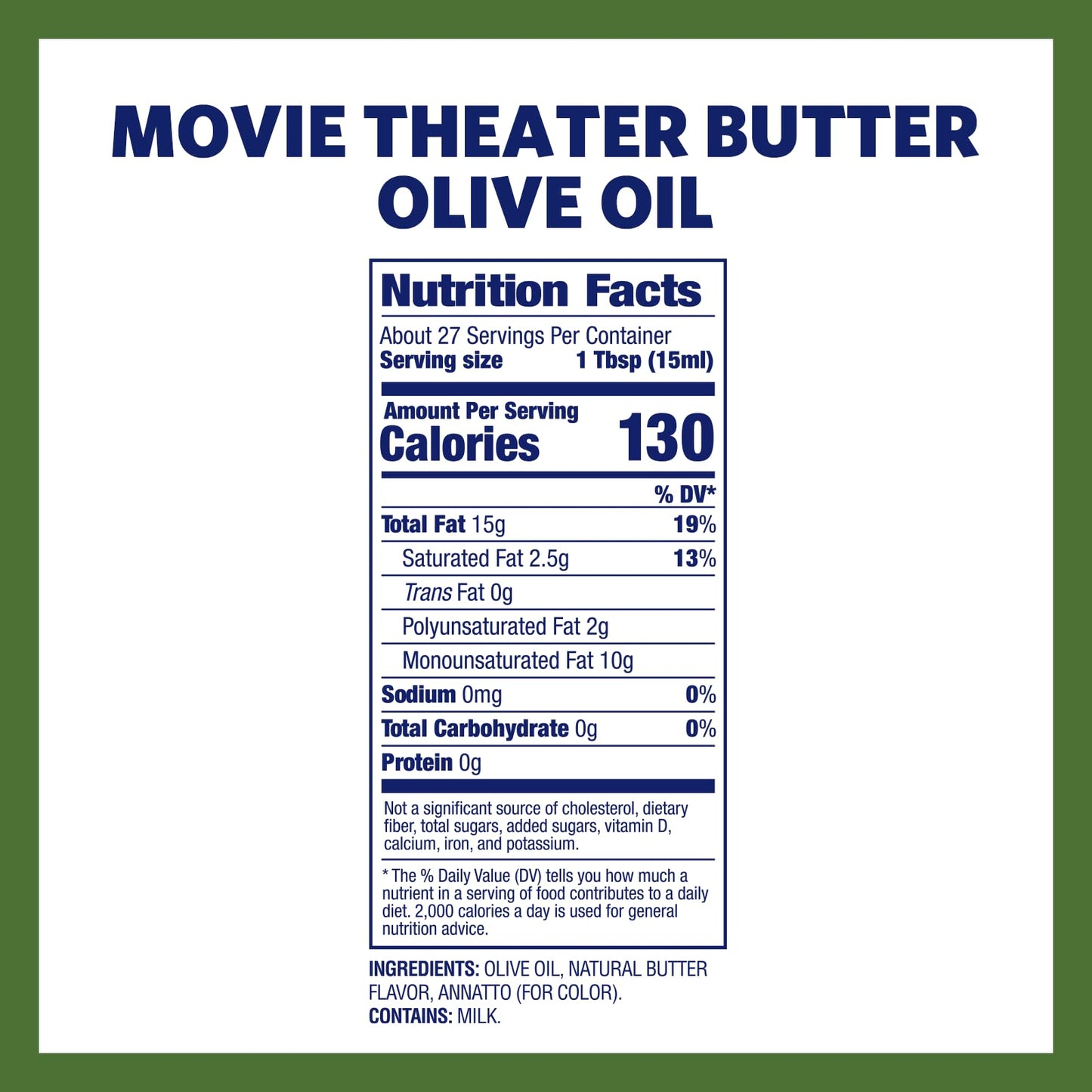 Kernel Seasons Movie Theater Butter Olive Oil, Popcorn Oil, 13.75 Ounce