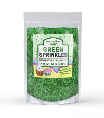 Unpretentious Green Sprinkles, 1.5 lb, Bright & Colorful, Decorative & Fun Topping for Baking