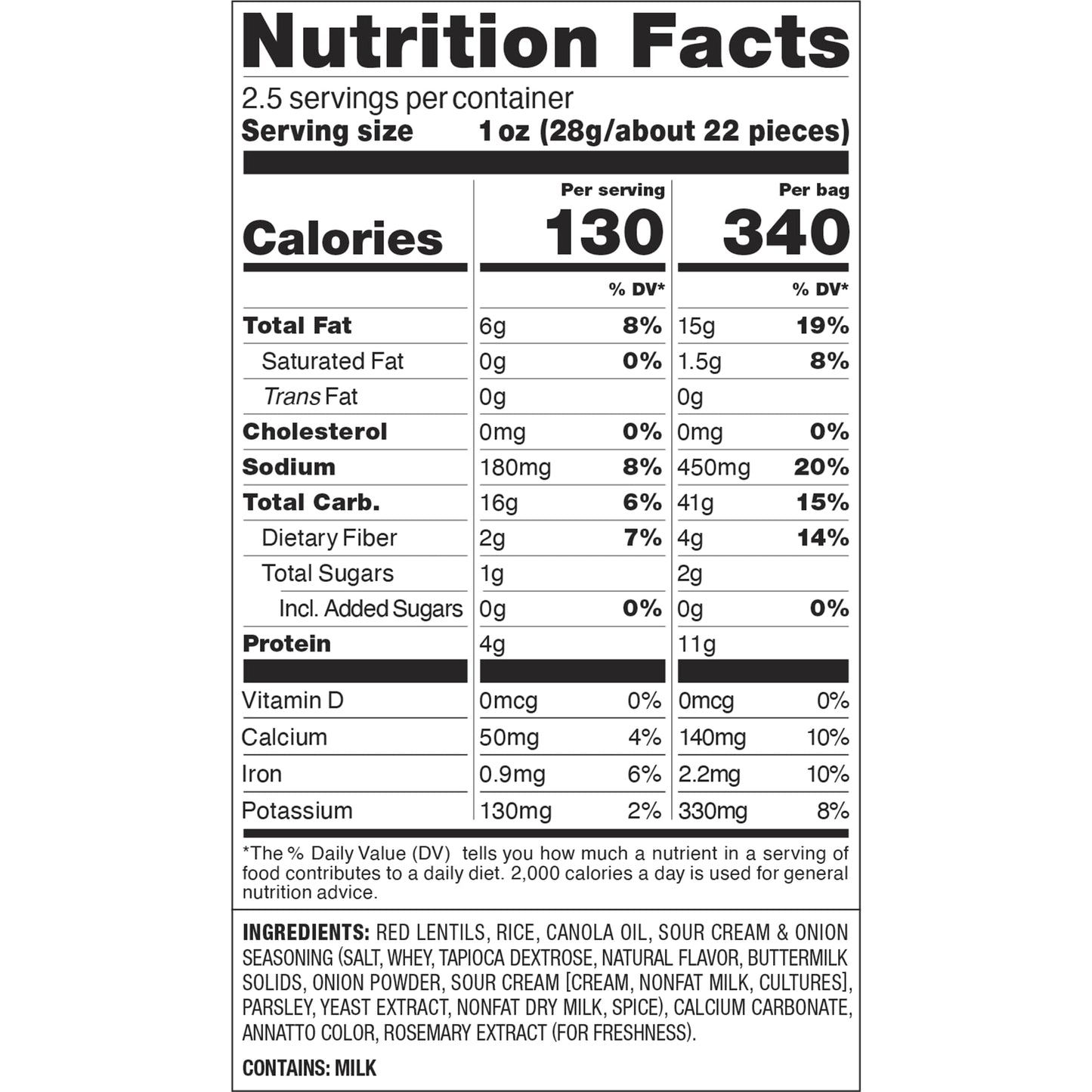 HARVEST SNAPS Veggie Chips Sour Cream & Onion - Gluten Free, Non-GMO, 1.88 lb (12 Snack Packs)