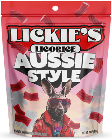 Lickies Licorice Red Licorice | 14 Ounce | Soft & Chewy Australian Licorice Candy Twists | Fancy Licorice Candy | Aussie Style G