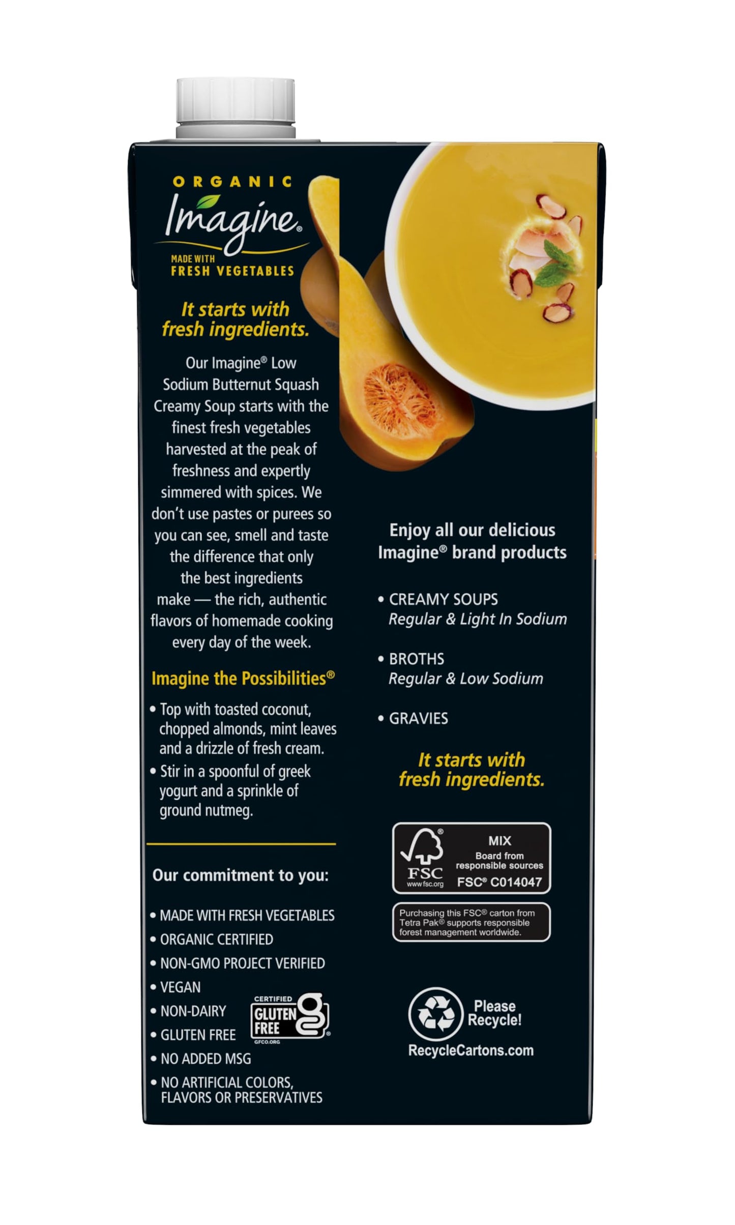 Imagine Foods - Soup Creamy Btrnt Sq Ls - Case Of 6-32 Fz