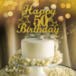 RokAPary 50th Birthday Cake Topper, Gold Glitter, Double-Sided Acrylic, Premium Quality, Model RCT217