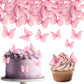 TIESOME Edible Butterflies for Cake Decorating, 48 Pcs, Paper, 4.8CM x 4CM, Pink, Model 565109-SALZZ-D