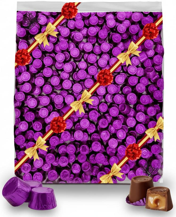 Salted Caramels Dark Chocolate Candy 2 Pounds – Individually Wrapped Caramel Filled  , Halloween Party Favors, Gift Bag Sweets, Bulk For Sharing, Dessert Buffet, Enhanced Candy Pack 2 Lb