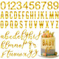 Kathfly Acrylic Number Alphabet Cake Topper 124 Pcs Custom Name Cupcake Toppers Gold