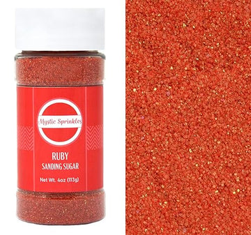 Mystic Sprinkles Sanding Sugar 4Oz Bottles (Ruby - Red Sanding Sugar 4Oz)