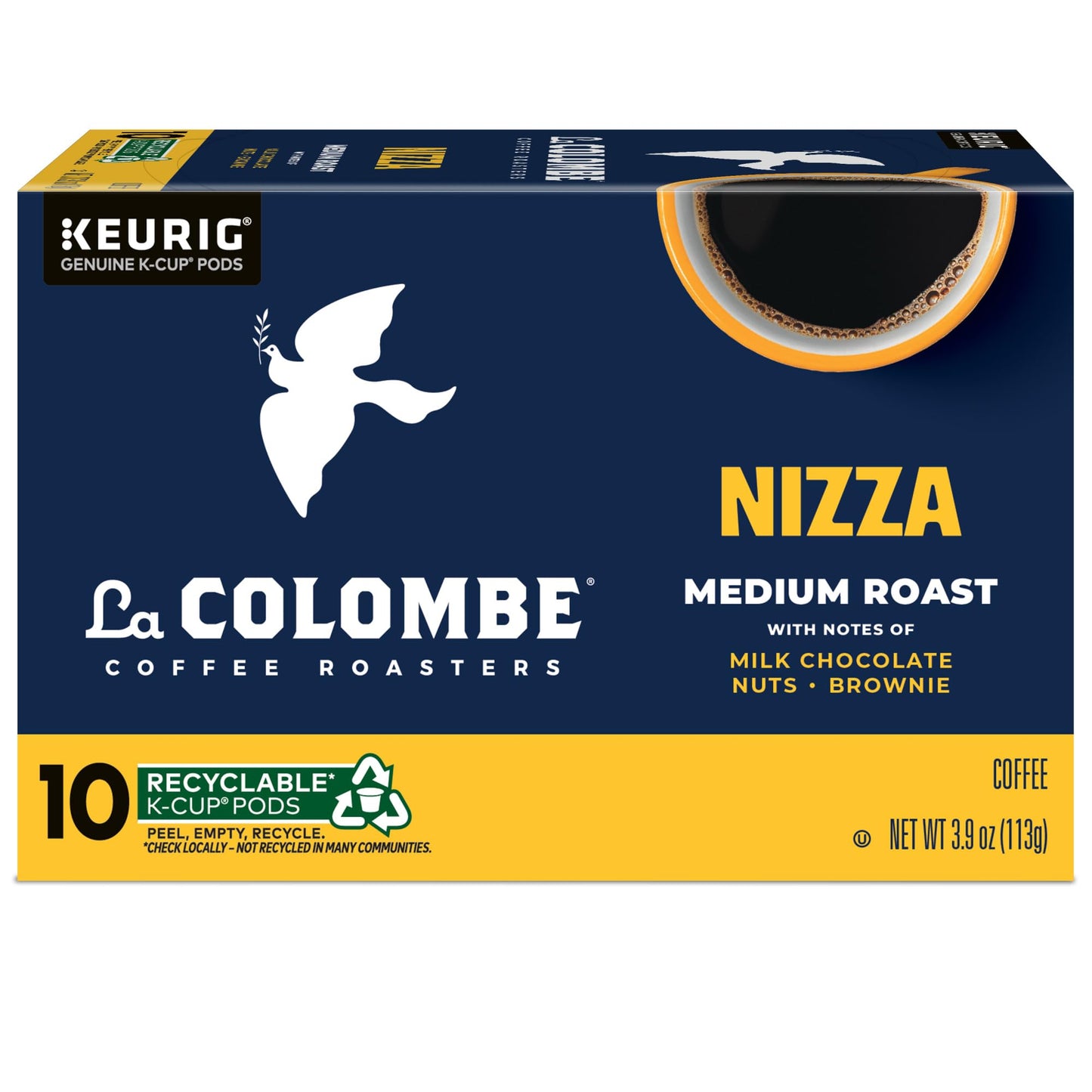 La Colombe Coffee Roasters Nizza Medium Roast Coffee, Single Serve Keurig K-Cup Pods, 10-Count Box (Pack of 2)