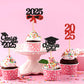 Keaziu 24 Pack Graduation Cupcake Toppers Senior 2025 Congrats Grad Red Decorations
