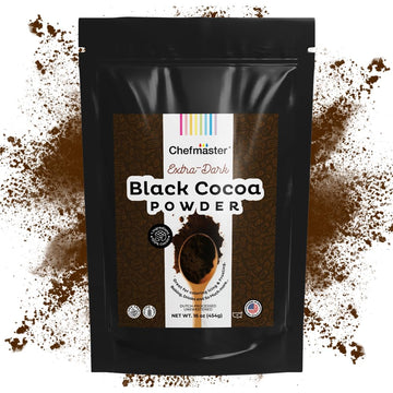 Black Cocoa Powder By Chefmaster  Extra Dark Dutch-Processed Cocoa Powder For Baking  Cookies  Cakes  & Icings; Rich Chocolate Flavor  All-Natural Dye Alternative  Unsweetened  16 Oz