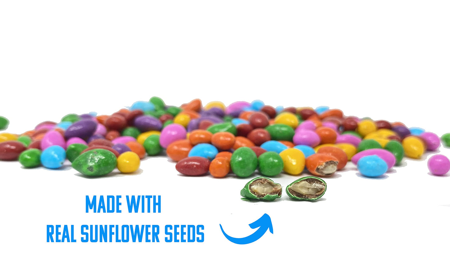 Sunflower Food Company Chocolate Covered Sunflower Seeds - Multicolored Candy Coated   - 3 Ounce Pack of 3