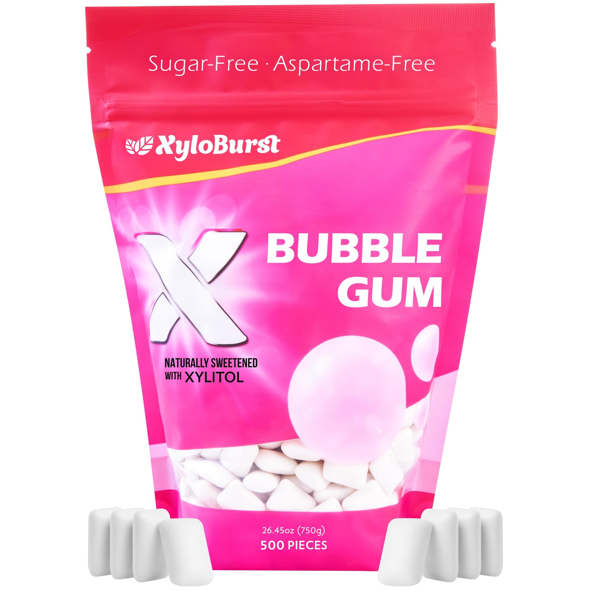 Xyloburst Xylitol Chewing Gum, Sugar Free & Keto Friendly, 500 Count Bag