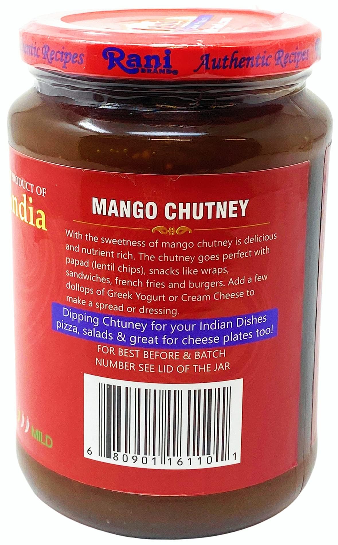 Rani Major Grey Mango Chutney (Indian Preserve) 36Oz (2.2Lbs) 1Kg Value Pack, Glass Jar, Ready To Eat, Vegan ~ Gluten Free, All