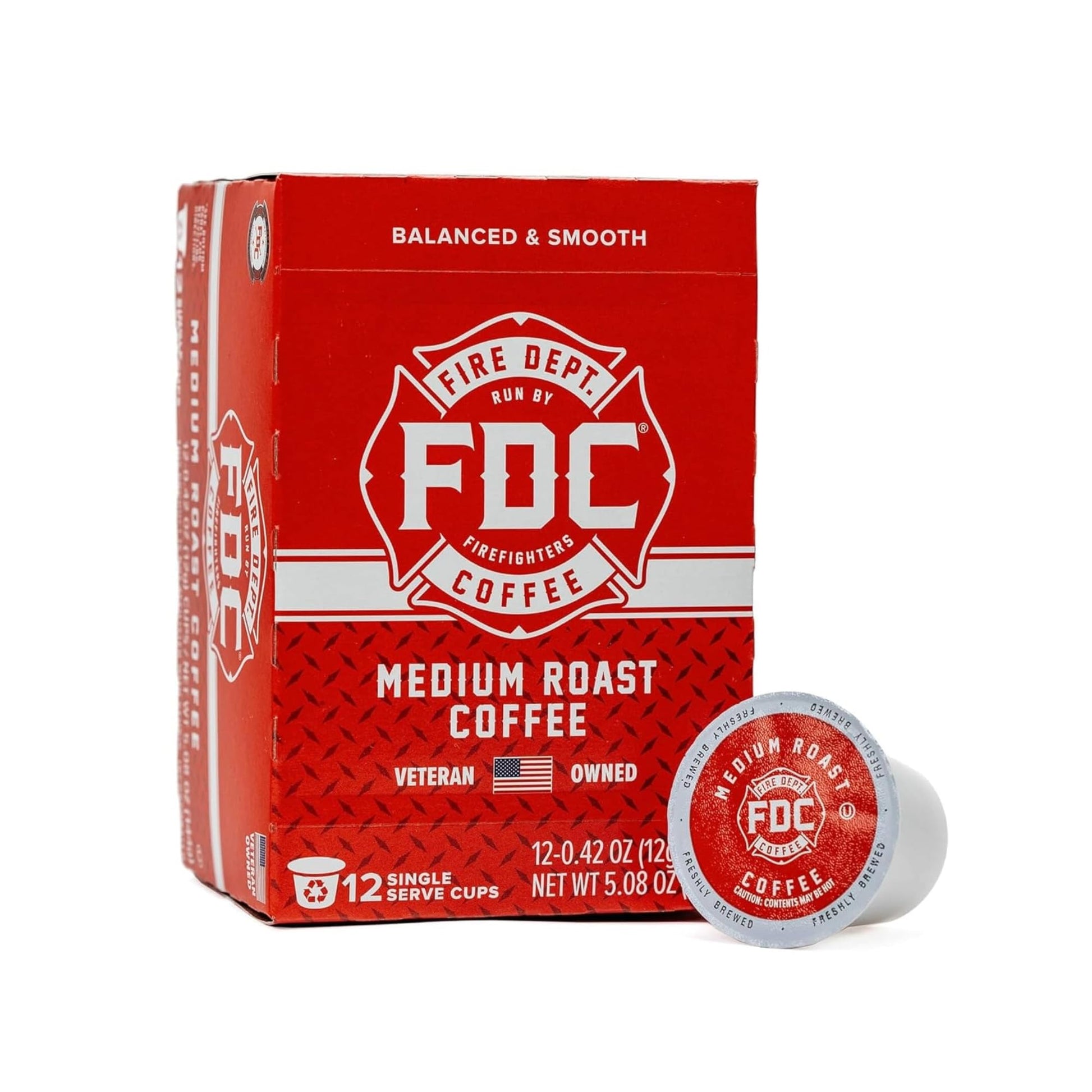 Fire Department Coffee - Gives Back to Firefighters - Medium Roast Coffee Pods - Balanced & Smooth - Roasted in the USA - Premiu