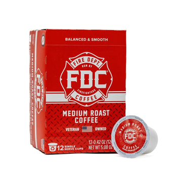 Fire Department Coffee - Gives Back to Firefighters - Medium Roast Coffee Pods - Balanced & Smooth - Roasted in the USA - Premiu