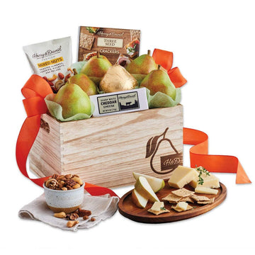 Harry & David Signature Gift Basket - Classic Cheese and Pear, Holiday Gift, Perfect Gift for Cheese Lovers, Classic Size